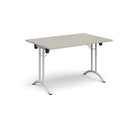 Rectangular Folding Leg Table With Curved Foot Rails - Light Grey - NWOF