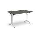 Rectangular Folding Leg Table With Curved Foot Rails - Onyx Grey - NWOF