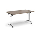 Rectangular Folding Leg Table With Curved Foot Rails - Barcelona Walnut - NWOF