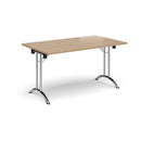 Rectangular Folding Leg Table With Curved Foot Rails - Kendal Oak - NWOF