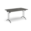 Rectangular Folding Leg Table With Curved Foot Rails - Onyx Grey - NWOF