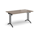Rectangular Folding Leg Table With Curved Foot Rails - Barcelona Walnut - NWOF