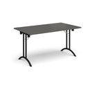 Rectangular Folding Leg Table With Curved Foot Rails - Onyx Grey - NWOF