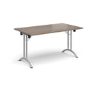 Rectangular Folding Leg Table With Curved Foot Rails - Barcelona Walnut - NWOF