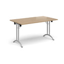 Rectangular Folding Leg Table With Curved Foot Rails - Kendal Oak - NWOF