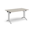 Rectangular Folding Leg Table With Curved Foot Rails - Light Grey - NWOF