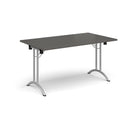 Rectangular Folding Leg Table With Curved Foot Rails - Onyx Grey - NWOF