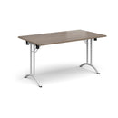Rectangular Folding Leg Table With Curved Foot Rails - Barcelona Walnut - NWOF