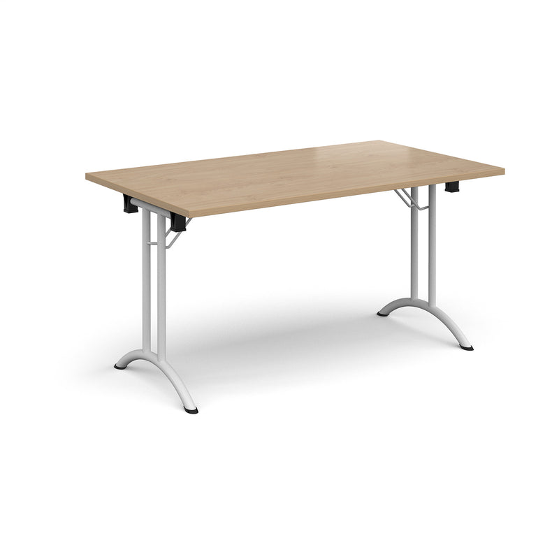 Rectangular Folding Leg Table With Curved Foot Rails - Kendal Oak - NWOF