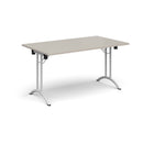 Rectangular Folding Leg Table With Curved Foot Rails - Light Grey - NWOF