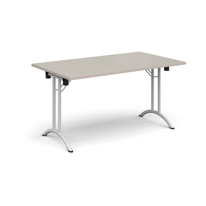 Rectangular Folding Leg Table With Curved Foot Rails - Light Grey - NWOF