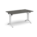 Rectangular Folding Leg Table With Curved Foot Rails - Onyx Grey - NWOF