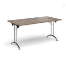 Rectangular Folding Leg Table With Curved Foot Rails - Barcelona Walnut - NWOF
