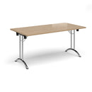 Rectangular Folding Leg Table With Curved Foot Rails - Kendal Oak - NWOF