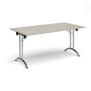 Rectangular Folding Leg Table With Curved Foot Rails - Light Grey - NWOF