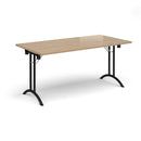 Rectangular Folding Leg Table With Curved Foot Rails - Kendal Oak - NWOF