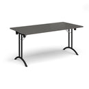 Rectangular Folding Leg Table With Curved Foot Rails - Onyx Grey - NWOF