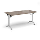 Rectangular Folding Leg Table With Curved Foot Rails - Barcelona Walnut - NWOF