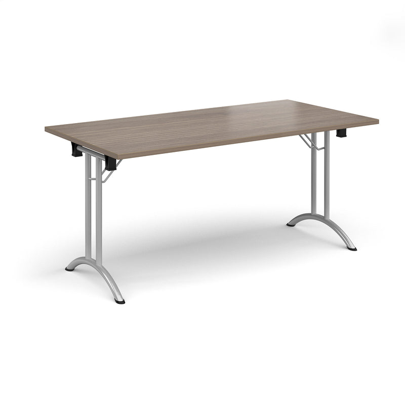 Rectangular Folding Leg Table With Curved Foot Rails - Barcelona Walnut - NWOF