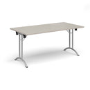 Rectangular Folding Leg Table With Curved Foot Rails - Light Grey - NWOF