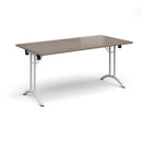 Rectangular Folding Leg Table With Curved Foot Rails - Barcelona Walnut - NWOF