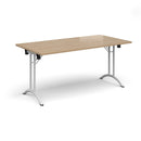 Rectangular Folding Leg Table With Curved Foot Rails - Kendal Oak - NWOF