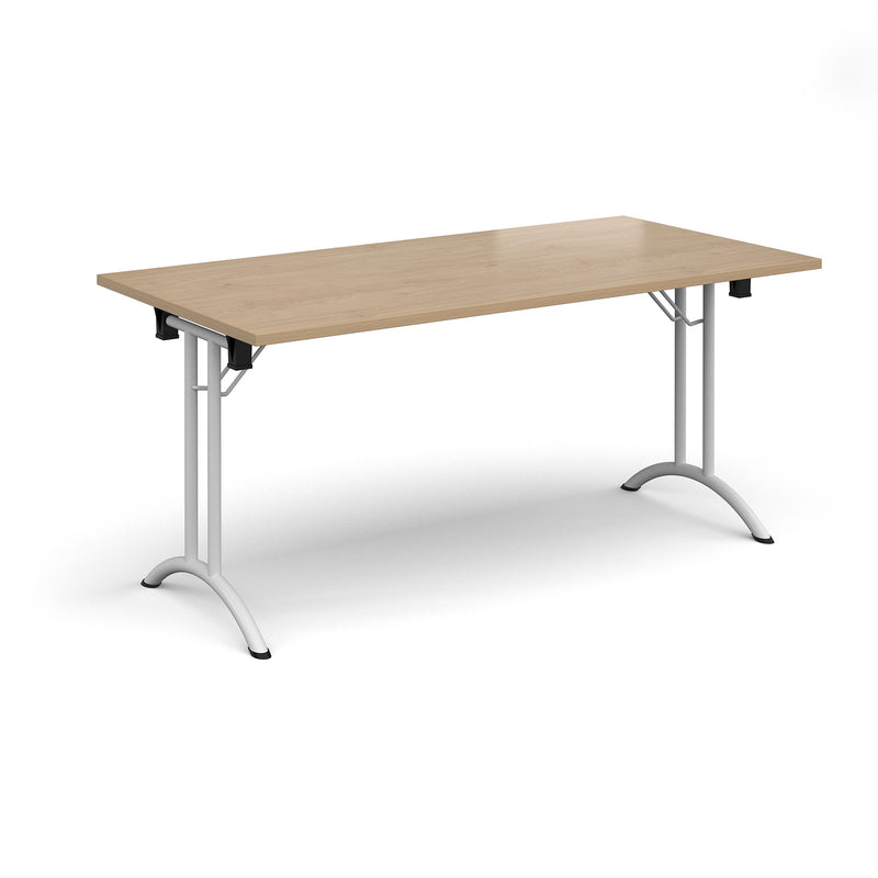 Rectangular Folding Leg Table With Curved Foot Rails - Kendal Oak - NWOF