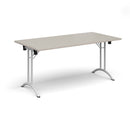 Rectangular Folding Leg Table With Curved Foot Rails - Light Grey - NWOF