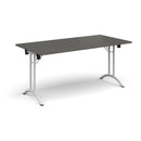 Rectangular Folding Leg Table With Curved Foot Rails - Onyx Grey - NWOF