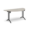 Semi Circular Folding Leg Table With Curved Foot Rails - Light Grey - NWOF
