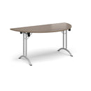 Semi Circular Folding Leg Table With Curved Foot Rails - Barcelona Walnut - NWOF