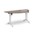 Semi Circular Folding Leg Table With Curved Foot Rails - Barcelona Walnut - NWOF