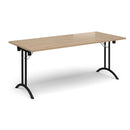 Rectangular Folding Leg Table With Curved Foot Rails - Kendal Oak - NWOF