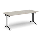 Rectangular Folding Leg Table With Curved Foot Rails - Light Grey - NWOF