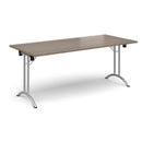 Rectangular Folding Leg Table With Curved Foot Rails - Barcelona Walnut - NWOF