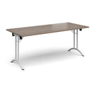 Rectangular Folding Leg Table With Curved Foot Rails - Barcelona Walnut - NWOF