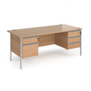 Contract 25 800mm Deep Straight Desk With 2 and 3 Drawer Pedestals & H-Frame Leg - Beech - NWOF