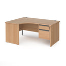Contract 25 Ergonomic Desk With Panel Leg & 2 Drawer Pedestal - Beech - NWOF