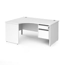 Contract 25 Ergonomic Desk With Panel Leg & 2 Drawer Pedestal - White - NWOF