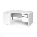 Contract 25 Ergonomic Desk With Panel Leg & 2 Drawer Pedestal - White - NWOF