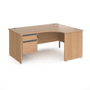Contract 25 Ergonomic Desk With Panel Leg & 2 Drawer Pedestal - Beech - NWOF