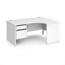 Contract 25 Ergonomic Desk With Panel Leg & 2 Drawer Pedestal - White - NWOF