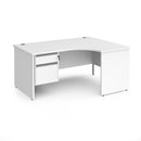 Contract 25 Ergonomic Desk With Panel Leg & 2 Drawer Pedestal - White - NWOF