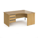 Contract 25 Ergonomic Desk With Panel Leg & 3 Drawer Pedestal - Oak - NWOF