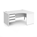 Contract 25 Ergonomic Desk With Panel Leg & 3 Drawer Pedestal - White - NWOF