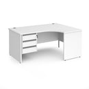 Contract 25 Ergonomic Desk With Panel Leg & 3 Drawer Pedestal - White - NWOF