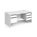 Contract 25 800mm Deep Straight Desk With 2 and 3 Drawer Pedestals & Panel Leg - White - NWOF