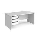 Contract 25 800mm Deep Straight Desk With 3 Drawer Pedestal & Panel Leg - White - NWOF