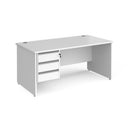 Contract 25 800mm Deep Straight Desk With 3 Drawer Pedestal & Panel Leg - White - NWOF