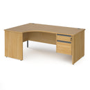 Contract 25 Ergonomic Desk With Panel Leg & 2 Drawer Pedestal - Oak - NWOF